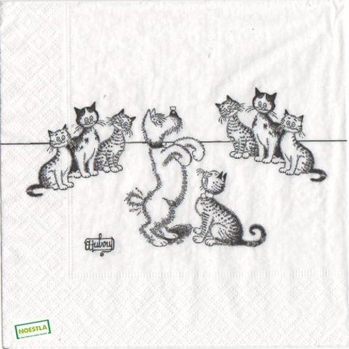 2 serviettes papier - chats -77