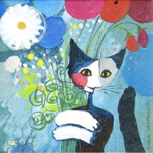 2 serviettes papier - chats -79