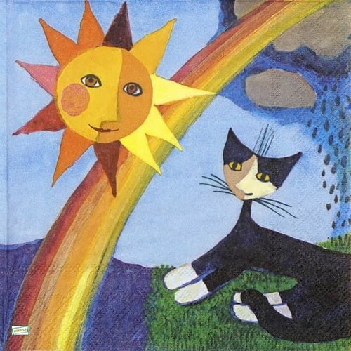 2 serviettes papier - chats -87