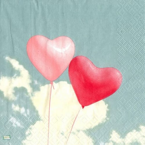 2 serviettes papier - les coeurs -2