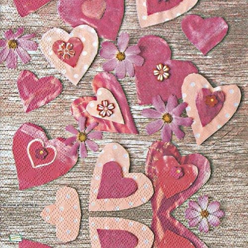 2 serviettes papier - les coeurs -9