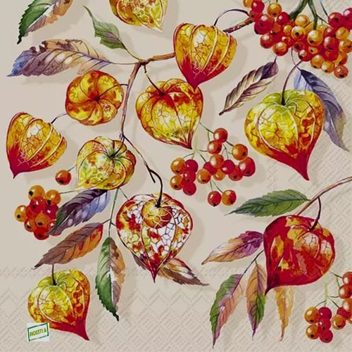 2 serviettes papier - feuillages -1
