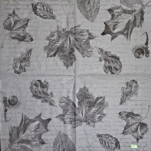 2 serviettes papier - feuillages -8