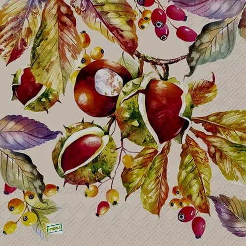 2 serviettes papier - feuillages -29