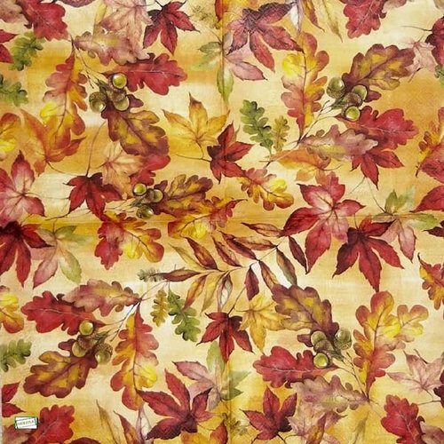2 serviettes papier - feuillages -41