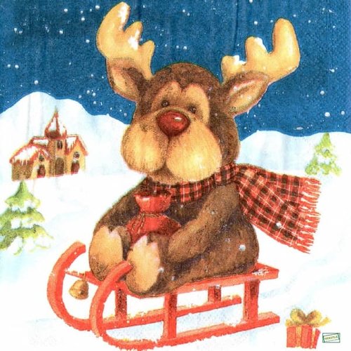 2 serviettes papier - noêl - 8