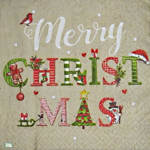 2 serviettes papier - noêl - 17