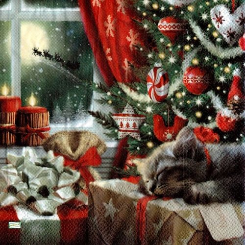 2 serviettes papier - noêl - 33