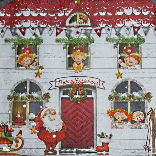 2 serviettes papier - noêl - 34