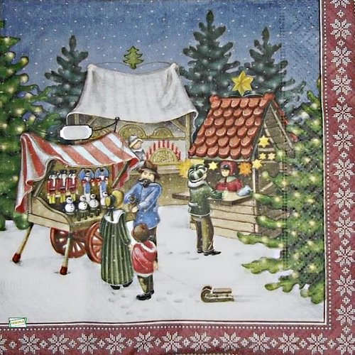 2 serviettes papier - noêl - 46
