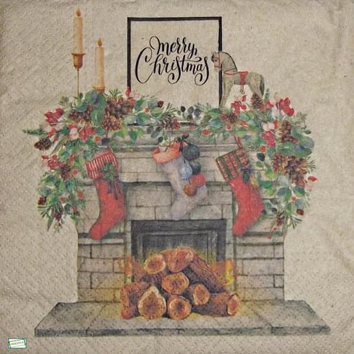 2 serviettes papier - noêl - 52