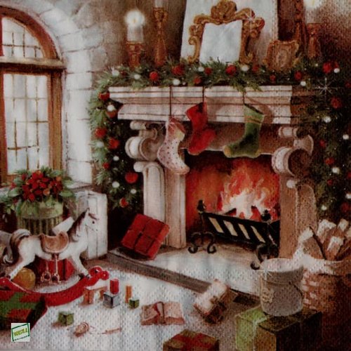 2 serviettes papier - noêl - 58