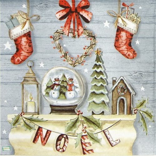 2 serviettes papier - noêl - 69