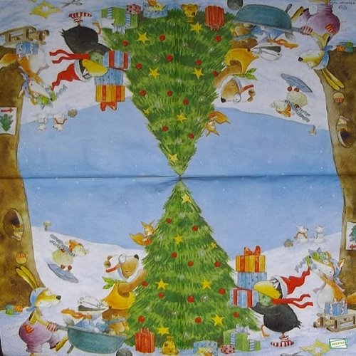 2 serviettes papier - noêl - 72