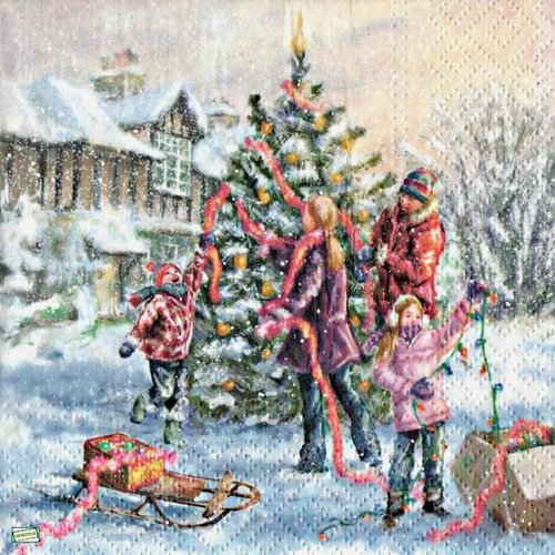 2 serviettes papier - noêl - 90