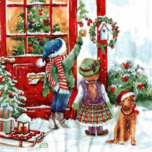 2 serviettes papier - noêl - 91