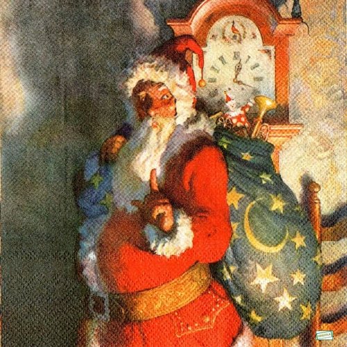 2 serviettes papier -père noêl- 2