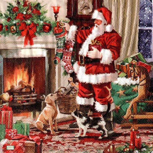 2 serviettes papier -père noêl- 3