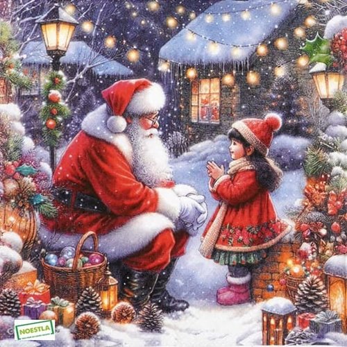 2 serviettes papier -père noêl- 12