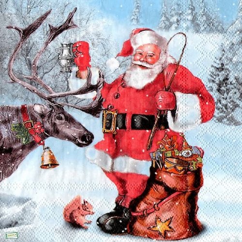 2 serviettes papier -père noêl- 18