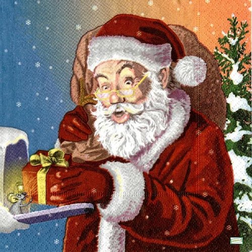 2 serviettes papier -père noêl- 43