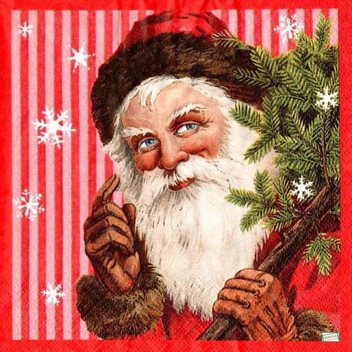 2 serviettes papier -père noêl- 45