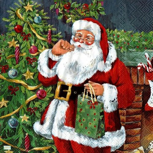 2 serviettes papier -père noêl- 47