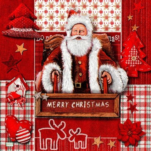 2 serviettes papier -père noêl- 52