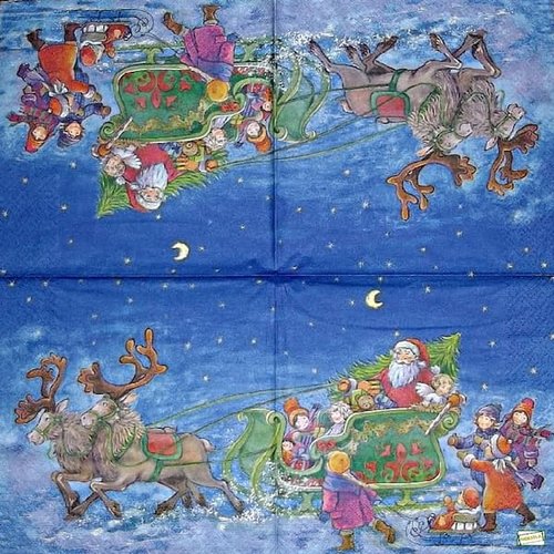 2 serviettes papier -père noêl- 59