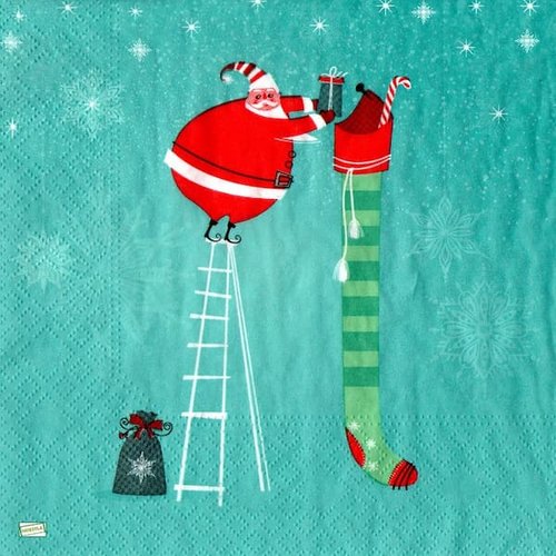 2 serviettes papier -père noêl- 69