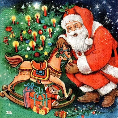 2 serviettes papier -père noêl- 79