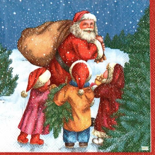 2 serviettes papier -père noêl- 81