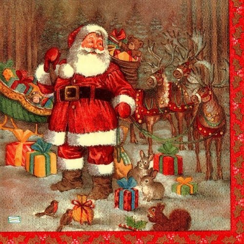 2 serviettes papier -père noêl- 96