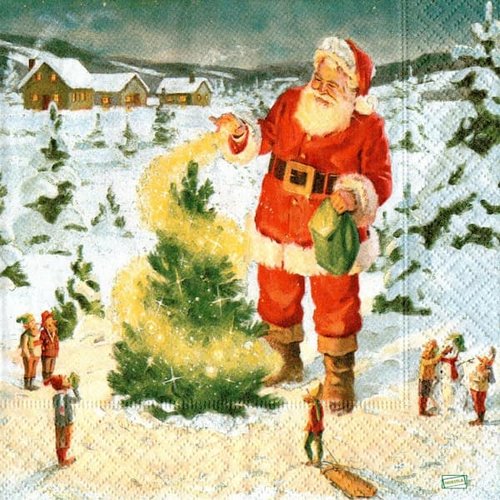 2 serviettes papier -père noêl- 100