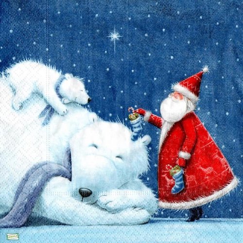 2 serviettes papier -père noêl- 118