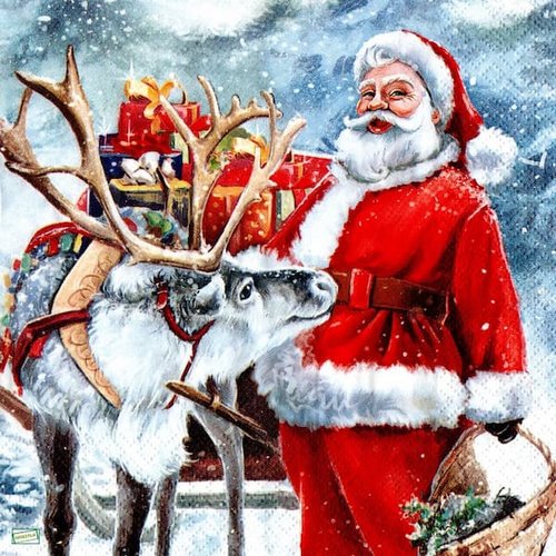 2 serviettes papier -père noêl- 120