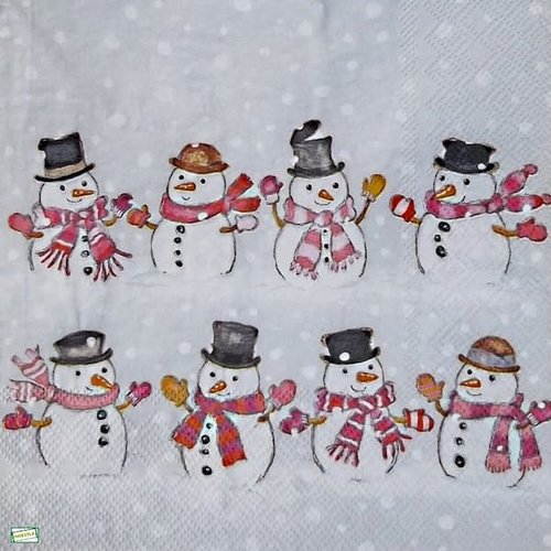 2 serviettes papier - bonhomme de neige - 56