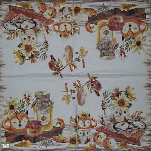 2 serviettes papier - divers -38