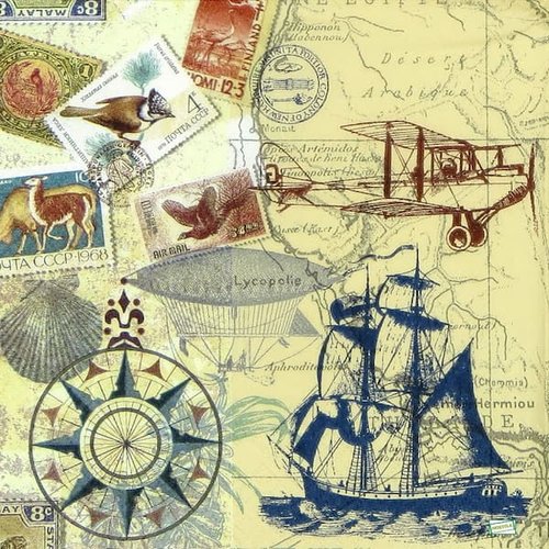 2 serviettes papier - divers -49