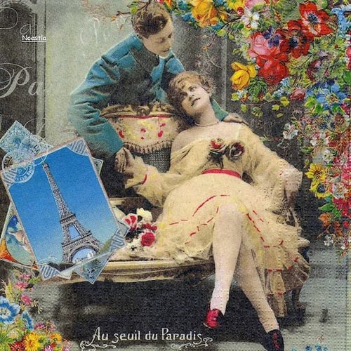 2 serviettes papier - divers -73