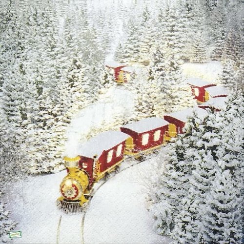 2 serviettes papier - paysage de neige- 7