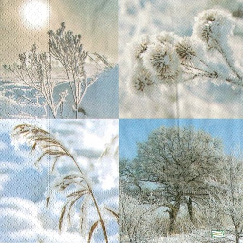 2 serviettes papier - paysage de neige- 28
