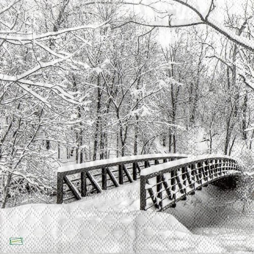 2 serviettes papier - paysage de neige- 33