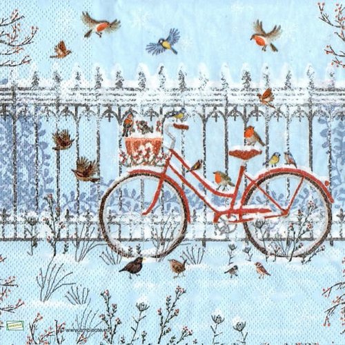 2 serviettes papier - paysage de neige- 73