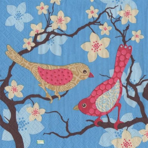 2 serviettes papier - oiseaux-4