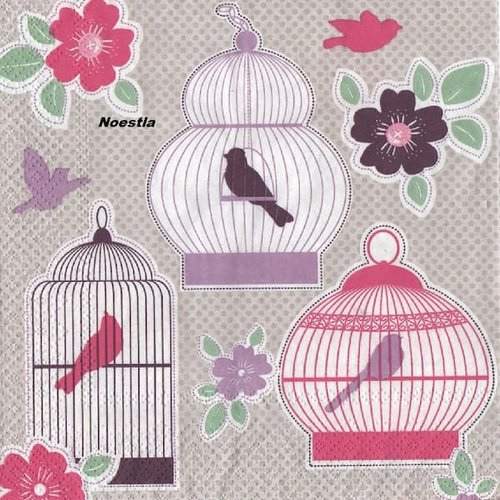 2 serviettes papier - oiseaux-32