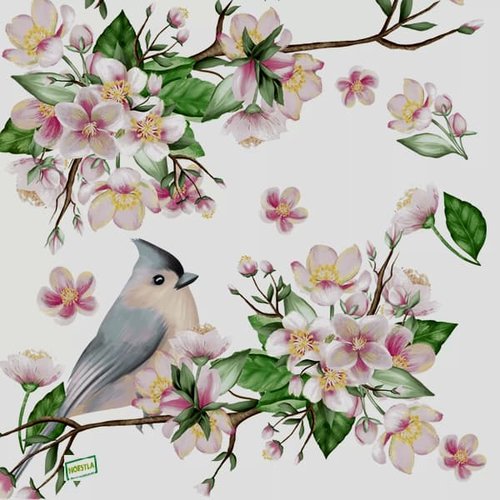 2 serviettes papier - oiseaux-98