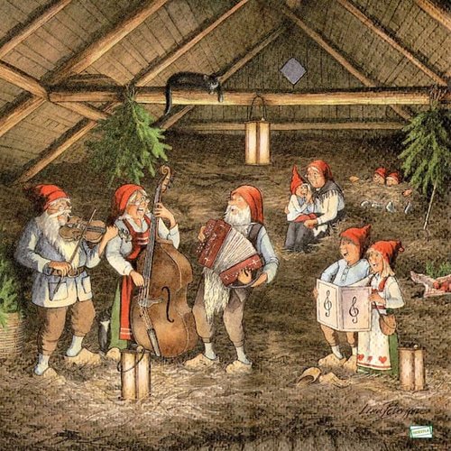 2 serviettes papier - nains.lutins -10