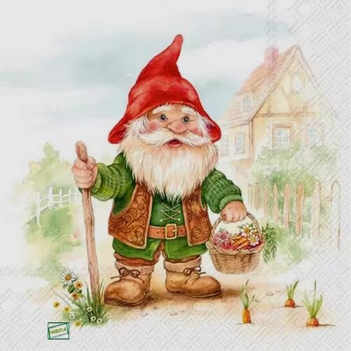 2 serviettes papier - nains.lutins -20