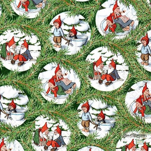 2 serviettes papier - nains.lutins -26